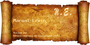 Marsal Ervin névjegykártya